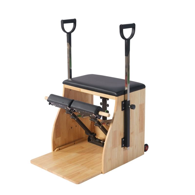 Pilates Chair Wunda - สตูดิโอพิลาทิสพร้อมสปริงสแตนเลสปรับได้เพื่อสุขภาพร่างกาย เก้าอี้วันดาไม้โอ๊คเชิงพาณิชย์แบบกำหนดเองสำหรับโยคะ