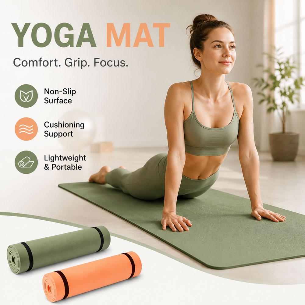Mat Pilates Yoga - เสื่อโยคะหนา เสื่อโยคะกันลื่น เสื่อออกกำลังกาย EVA โฟมนุ่มสบาย สำหรับออกกำลังกาย