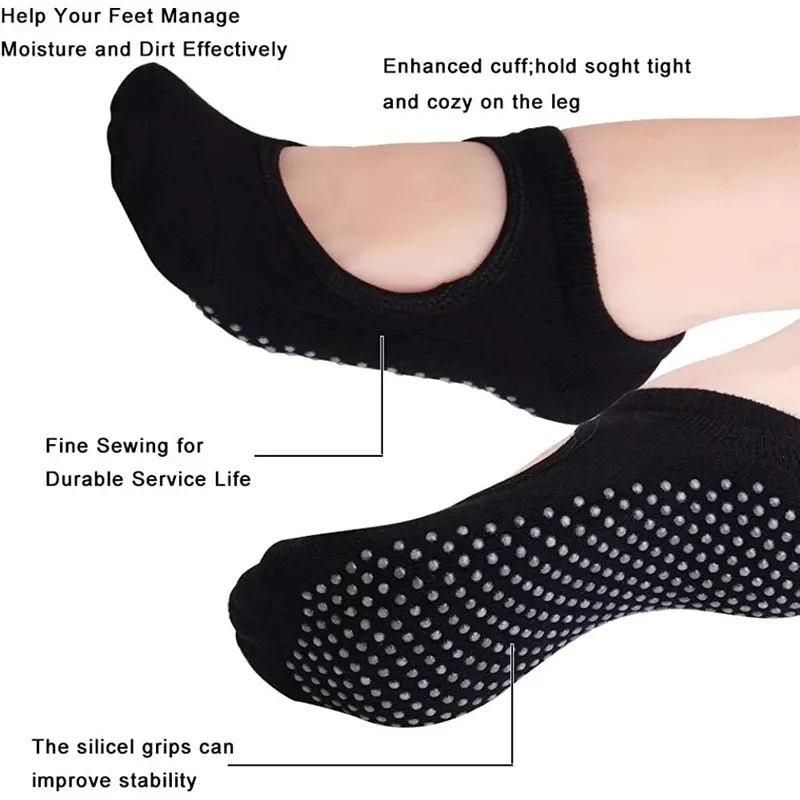 ถุงเท้าโยคะแบบไม่มีส้นกันลื่น  - Fitness Yoga Pilates บทวิจารณ์และราคา